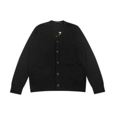 man crane button embroidered cardigan sweater